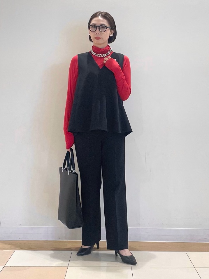 ウォームリザーブカシミヤブレンドタートルネックT、ダブルクロス