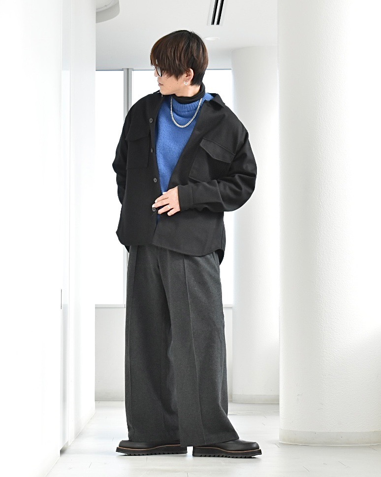 プレシャスニットメルトンシャツブルゾン」の着用コーディネート| プラステ