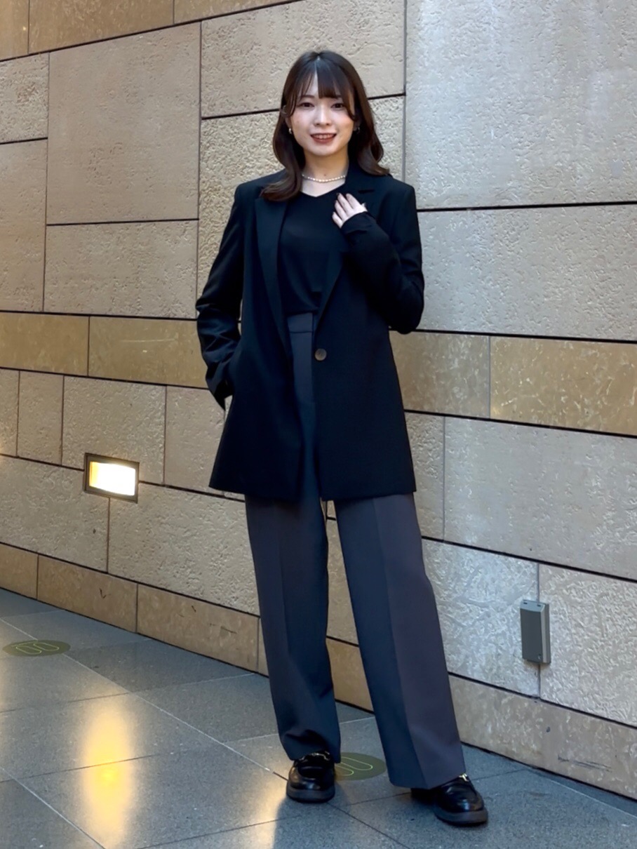 ウールブレンドオーバーサイズジャケット、ワイドパンツ（ウォーム