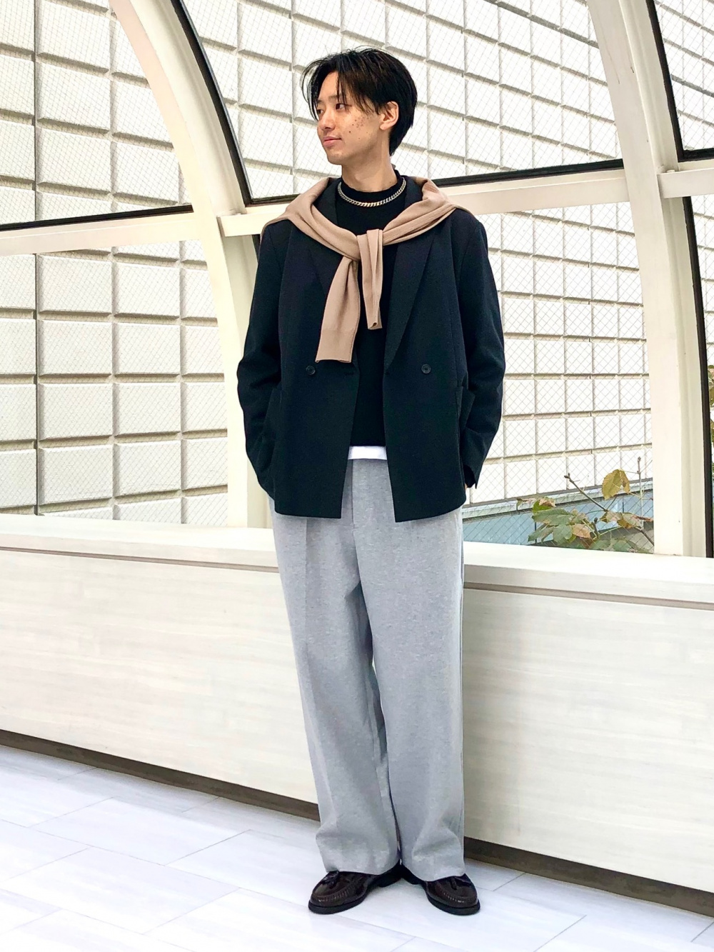 プレシャスニットメルトンダブルブレストジャケット、プレシャスニット