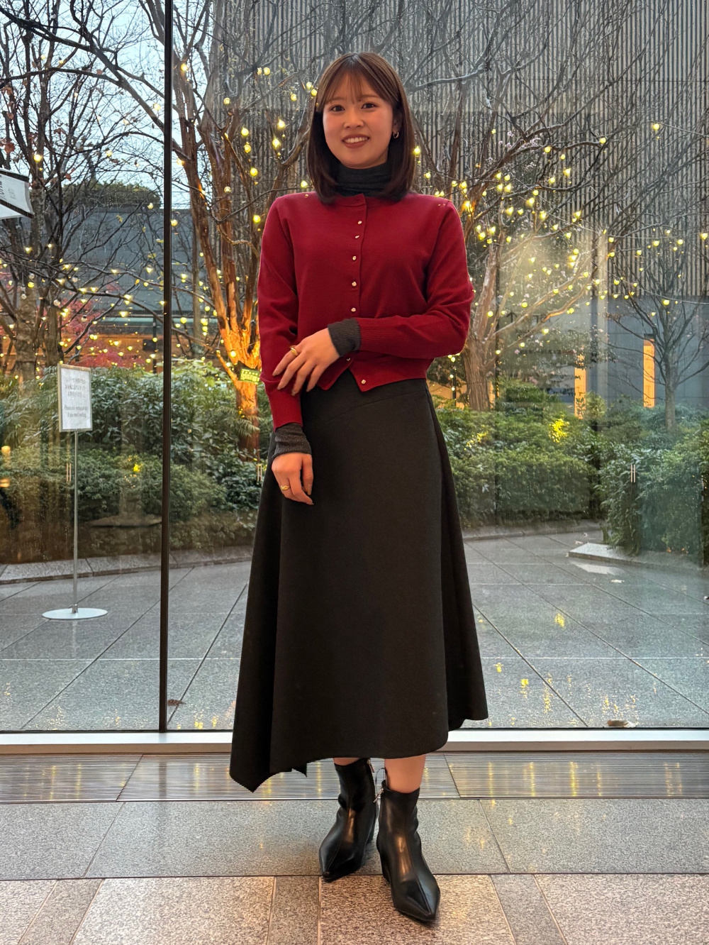 フェイクレザービッグカラーブルゾン、スパンコールメッシュセーター