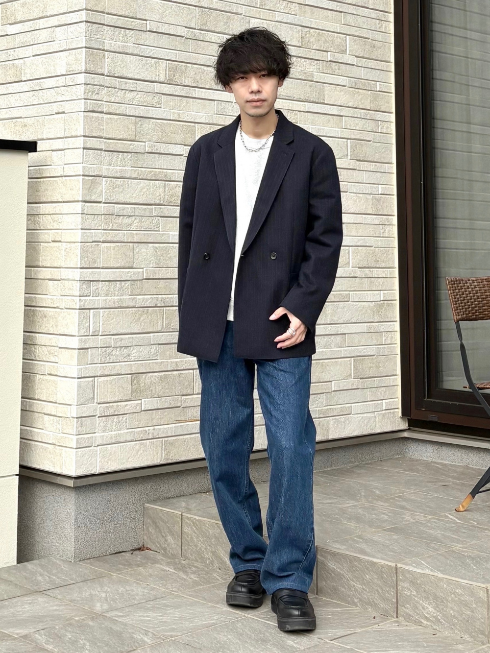 プレシャスニットメルトンダブルブレストジャケット、プレシャスニット