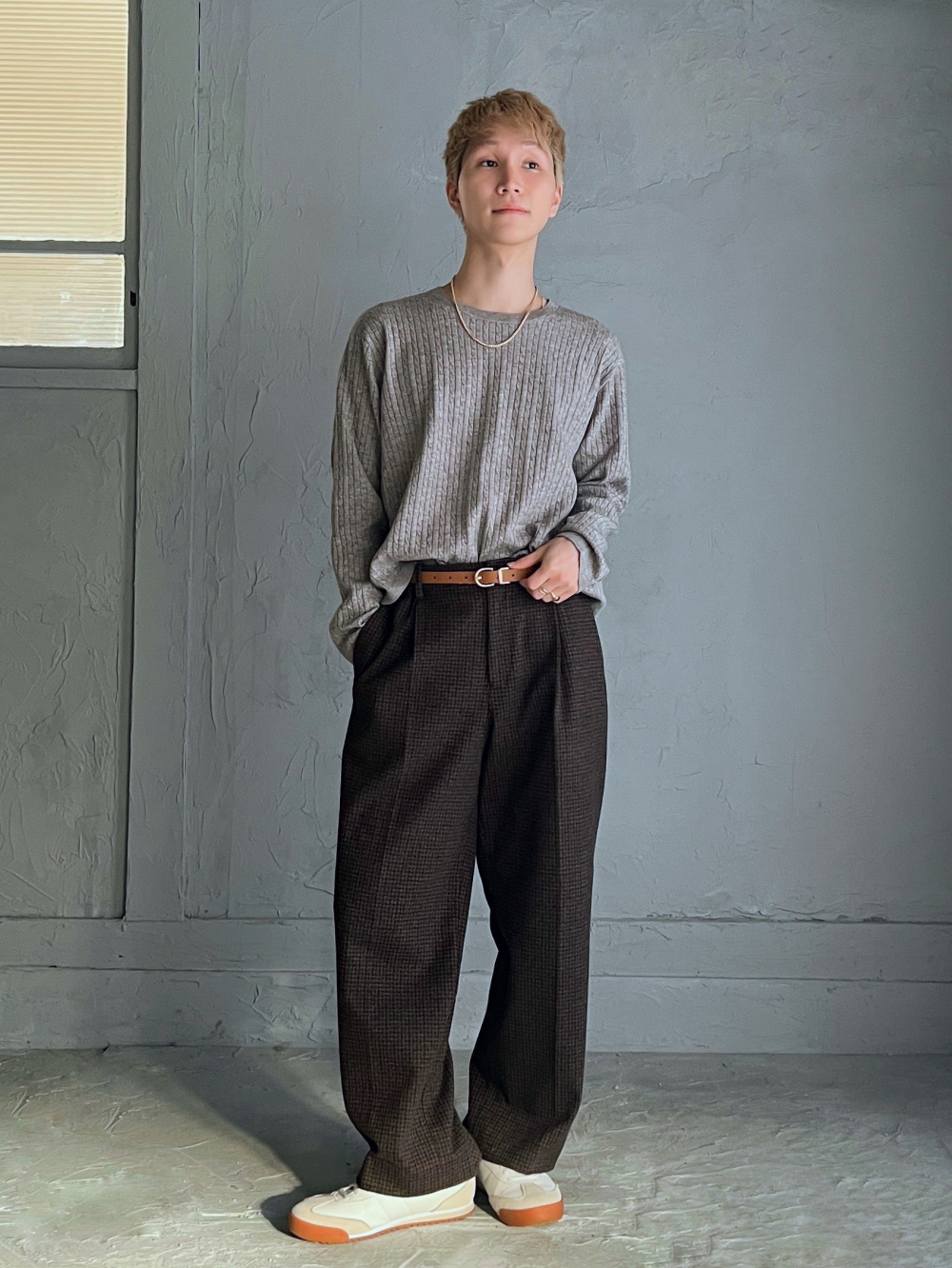 プレシャスニットメルトンワイドパンツ」の着用コーディネート| プラステ