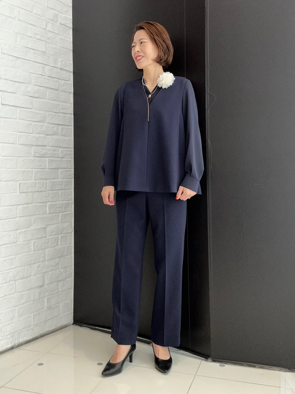 トリアセブレンドカラーレスジャケット、トリアセブレンドテーパード