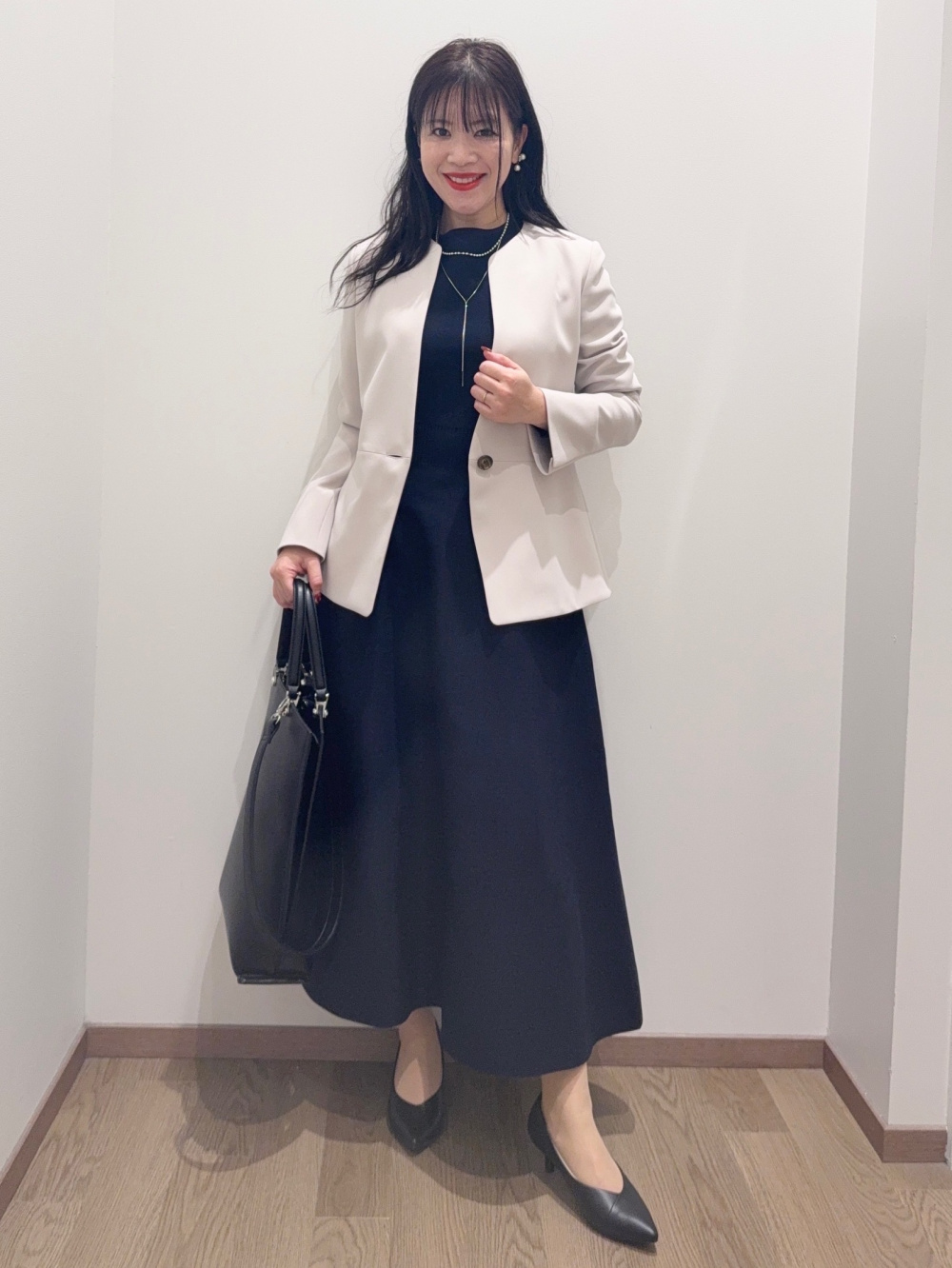 プレミアムオックスダブルジャケット、ソフトフレアパンツ（リネン