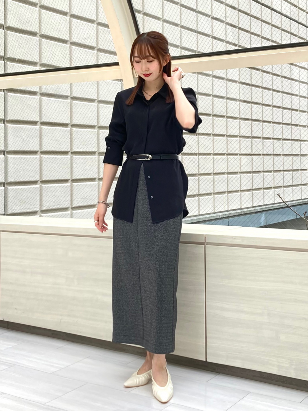 ウォームリザーブカシミヤブレンドタートルネックT、ダブルクロス