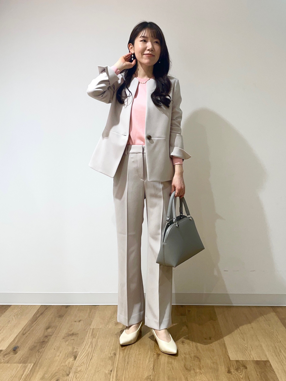 トリアセブレンドペプラムジャケット、トリアセブレンドストレート