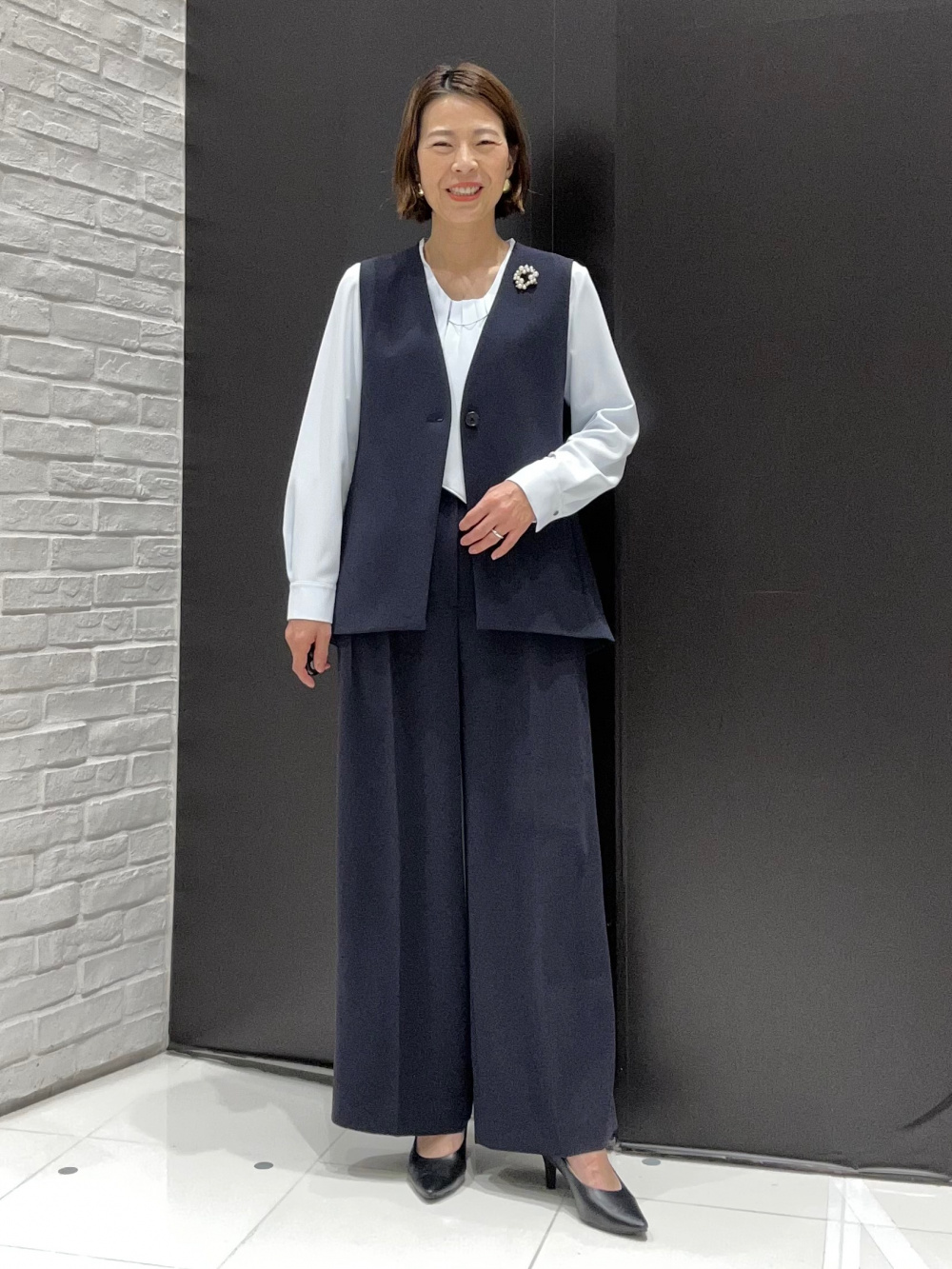 トリアセブレンドペプラムジャケット、トリアセブレンド2タックワイド