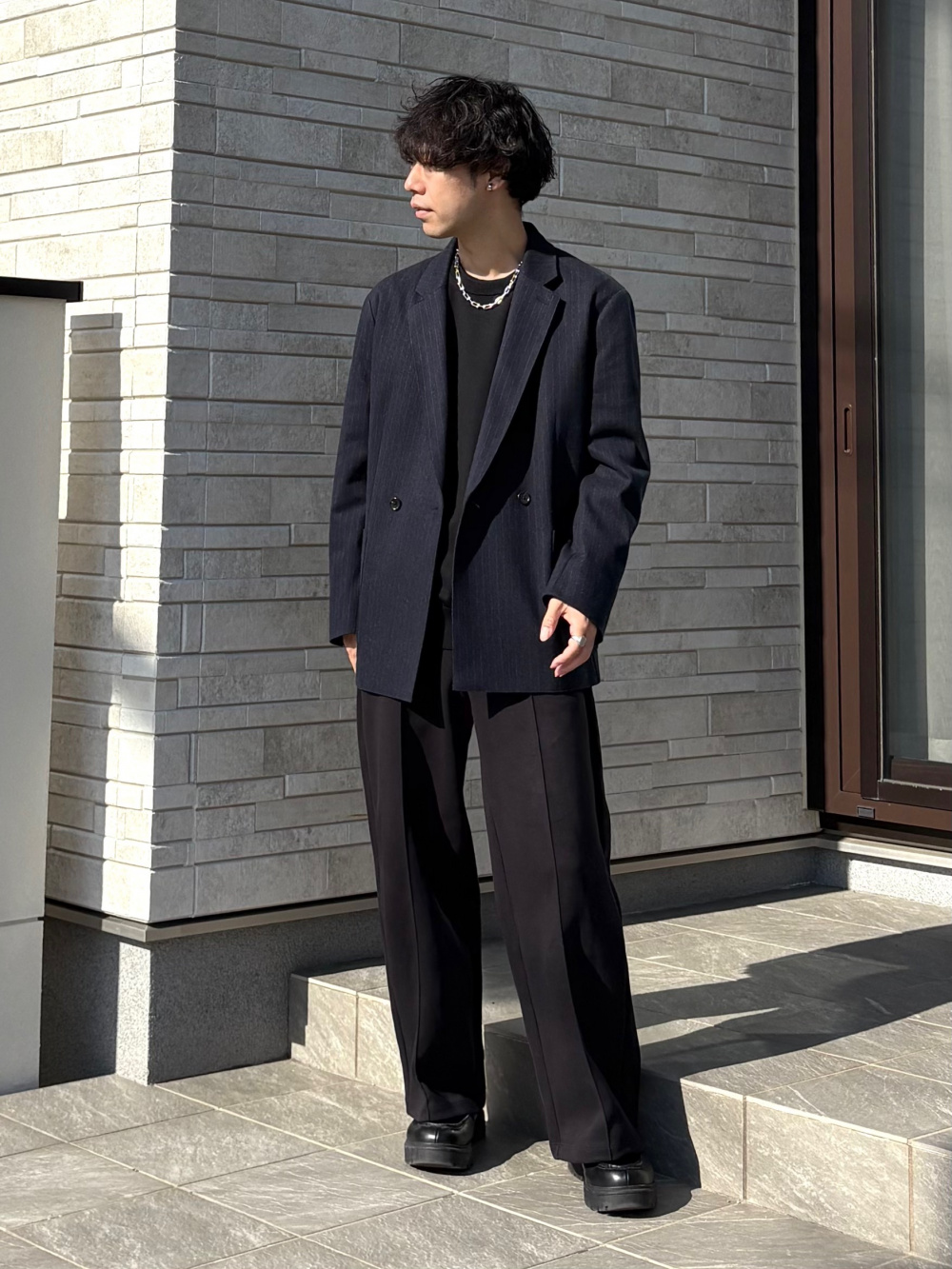 プレシャスニットメルトンダブルブレストジャケット、ウォッシャブル