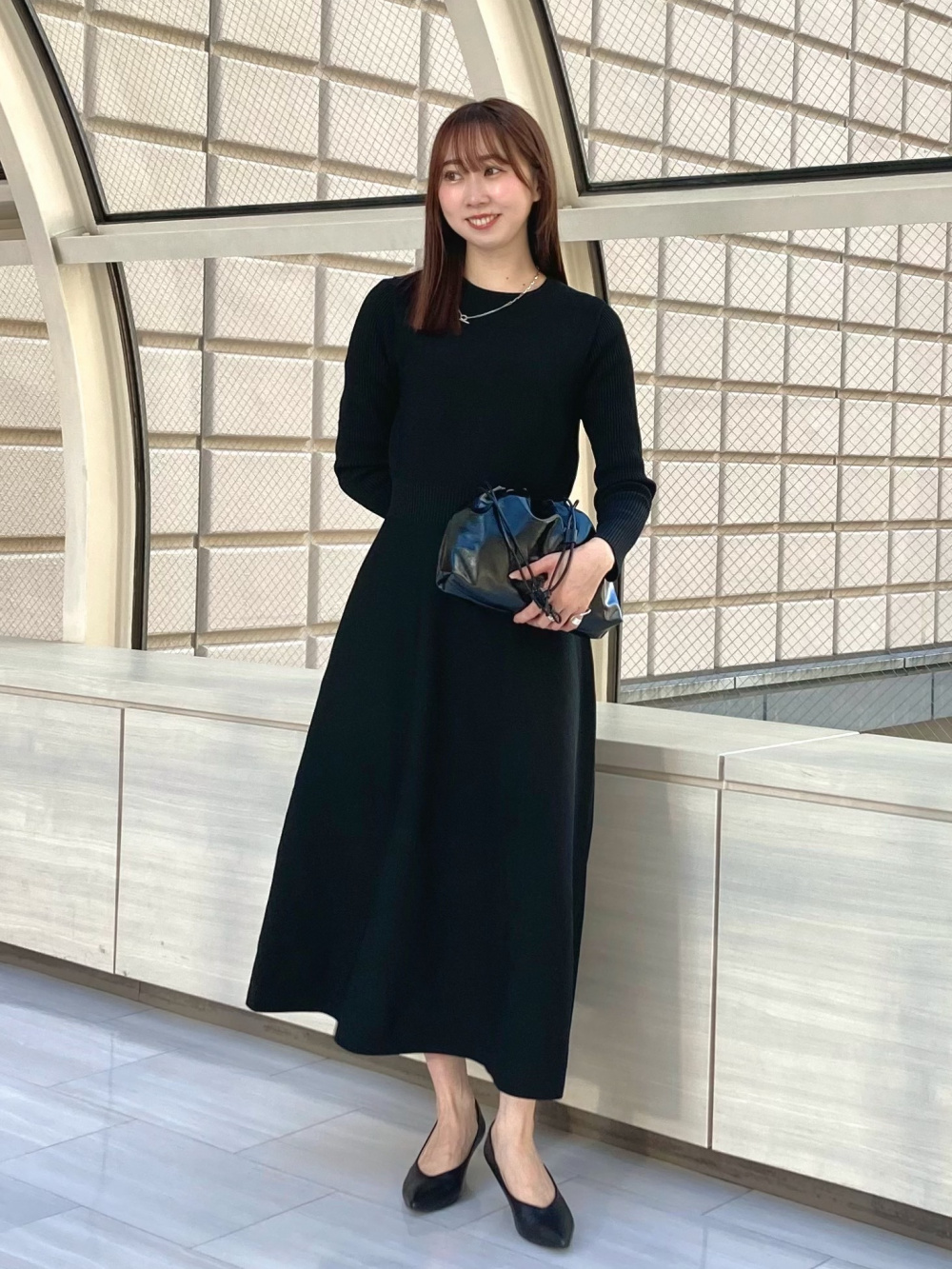 ワイドパンツ（ダブルクロス）、ピーチサテンギャザーワンピース」の