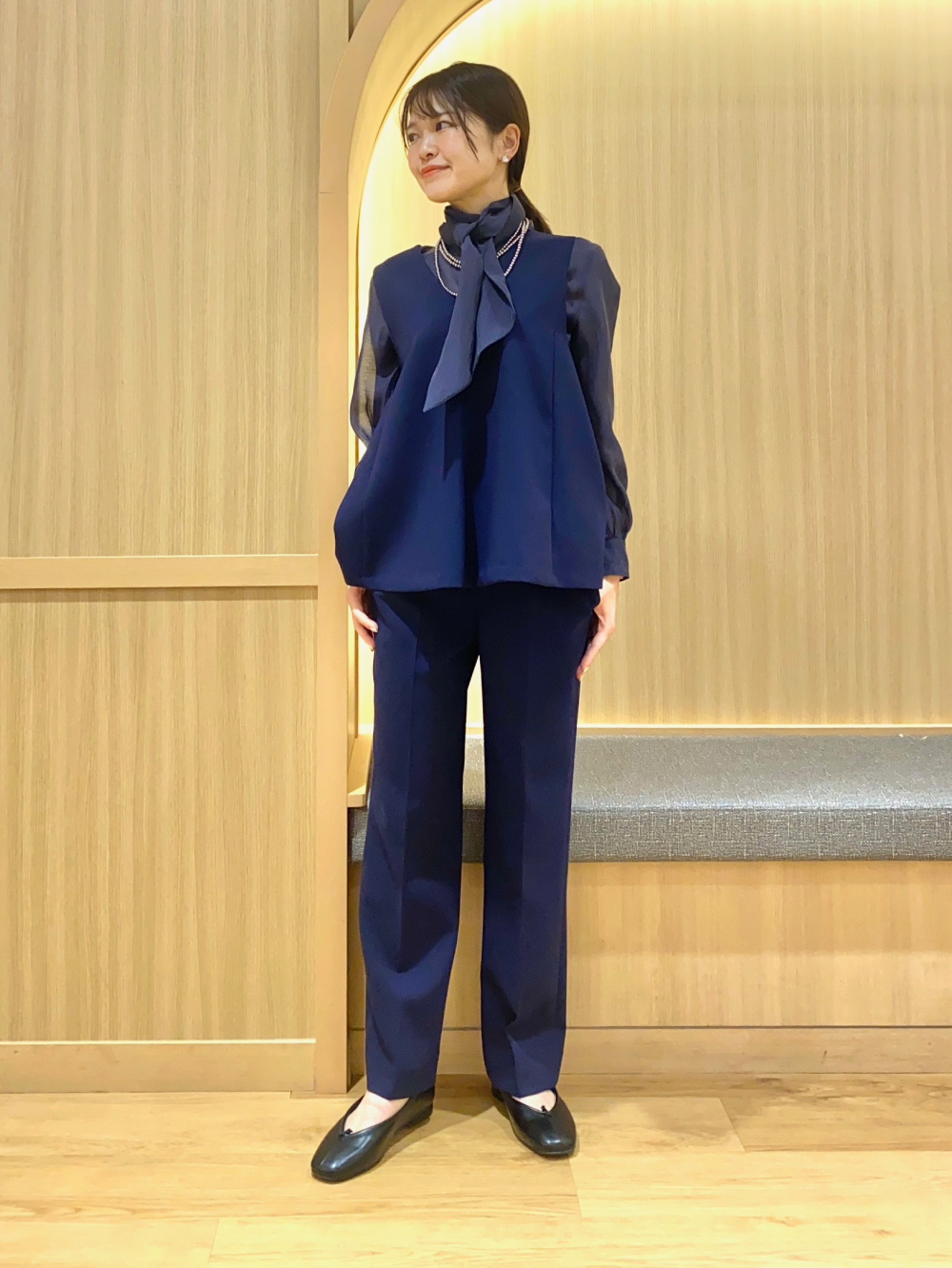 トリアセブレンドダブルジャケット、トリアセブレンドテーパードパンツ