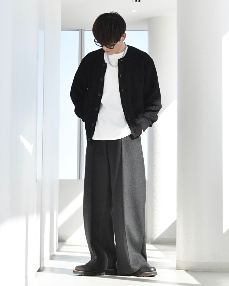ウォッシャブルニットTシャツ、テックストレッチダブルブレスト