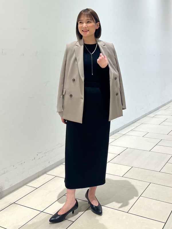 ダブルクロスジャンパースーツ、PLUS STYLEパンプス（ローヒール）の