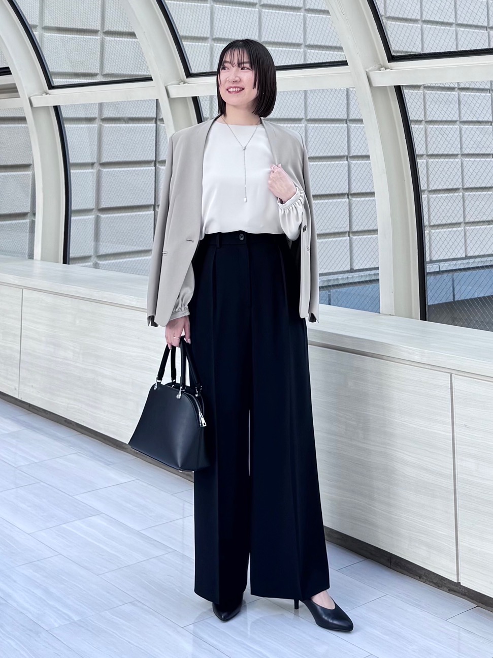 トリアセブレンドカラーレスジャケット、トリアセブレンドテーパード