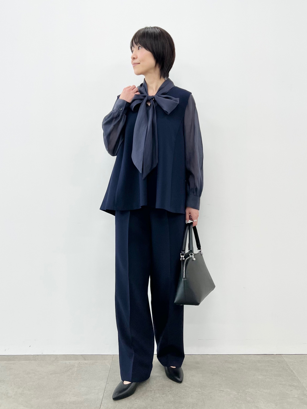 トリアセブレンドカラーレスジャケット、トリアセブレンドテーパード