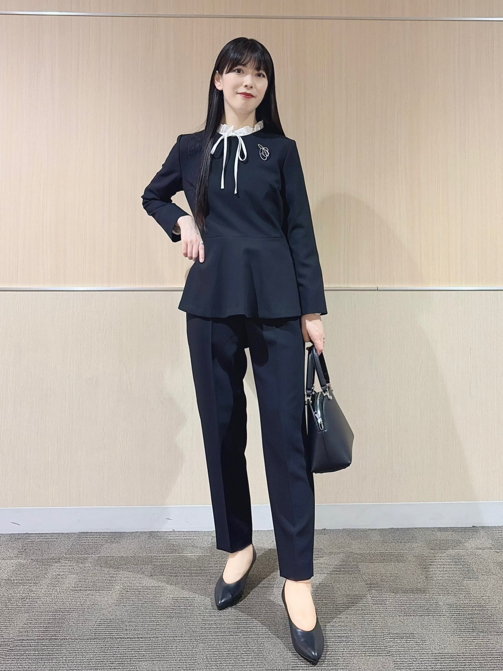 トリアセブレンドペプラムジャケット、トリアセブレンド2タックワイド