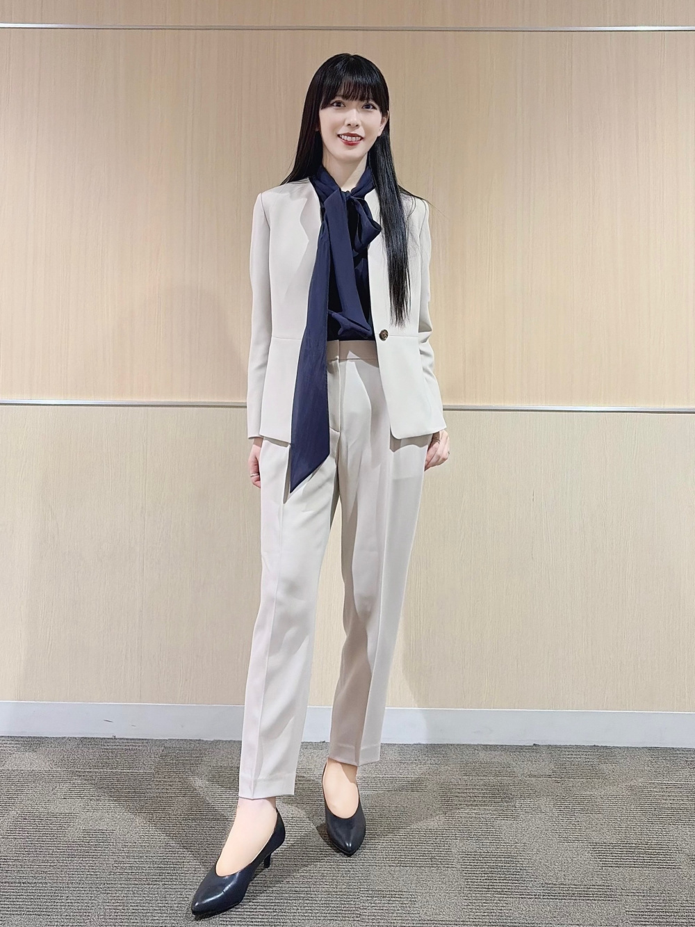 トリアセブレンドカラーレスジャケット、トリアセブレンドテーパード