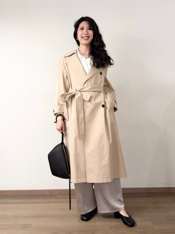 トレンチコート、【値下げしました】サテンイージーパンツの 