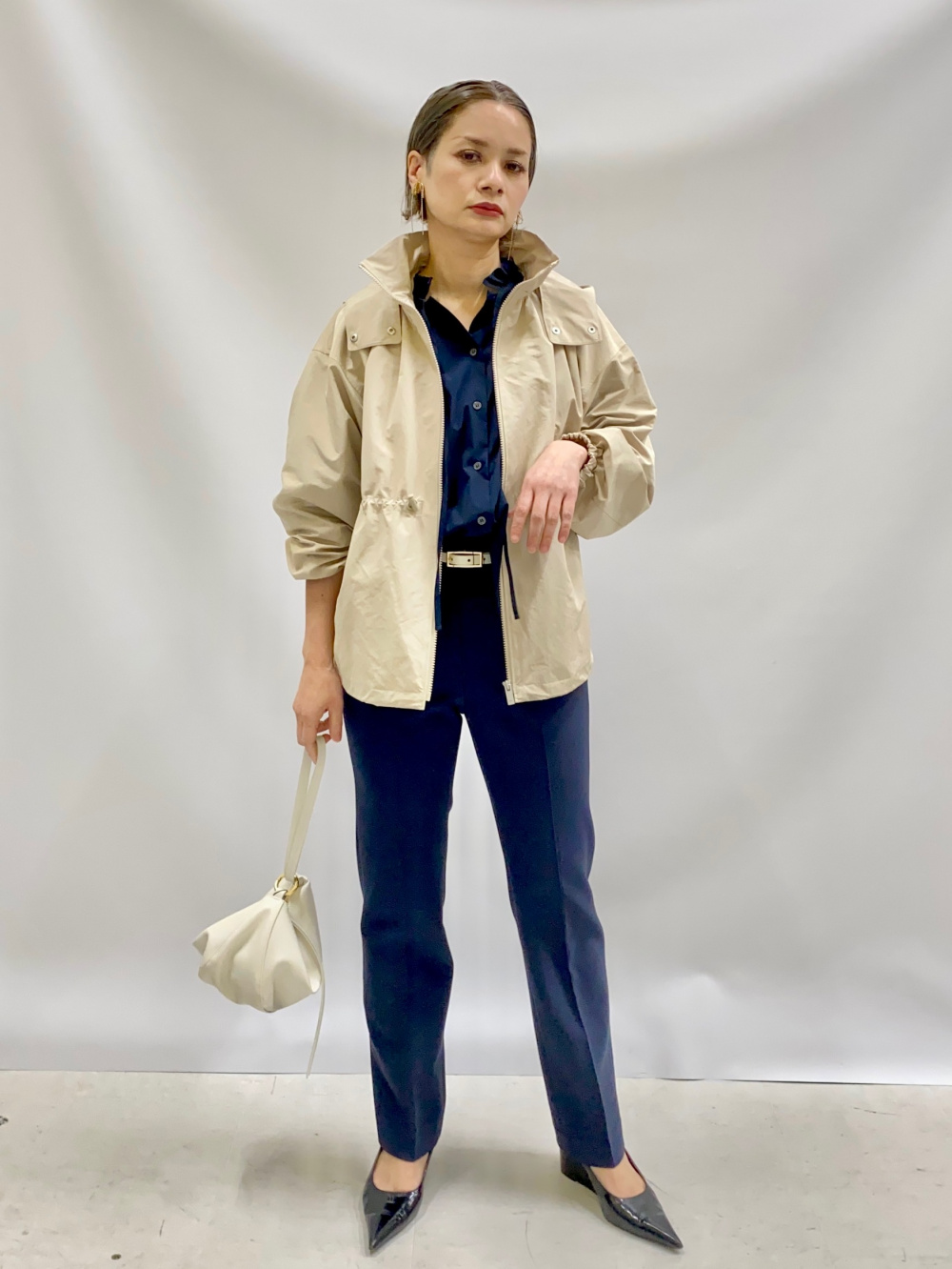 プレミアムオックスカラーレスジャケット、ワイドパンツ（リネン