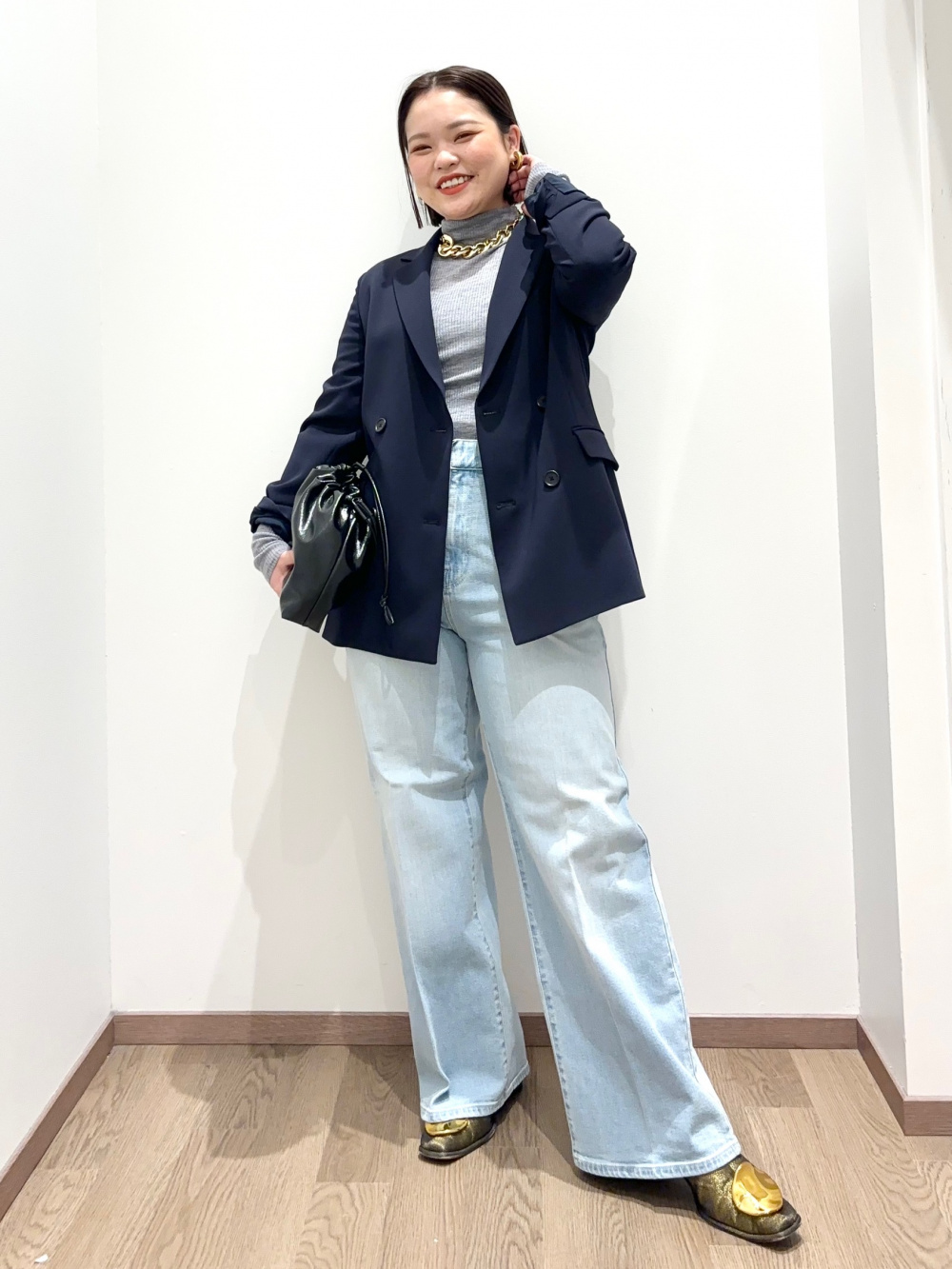 トリアセブレンドダブルジャケット、トリアセブレンドテーパードパンツ