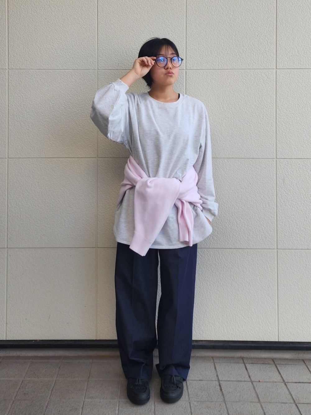 ハイパフォーマンスデニムワイドパンツ」の着用コーディネート| プラステ