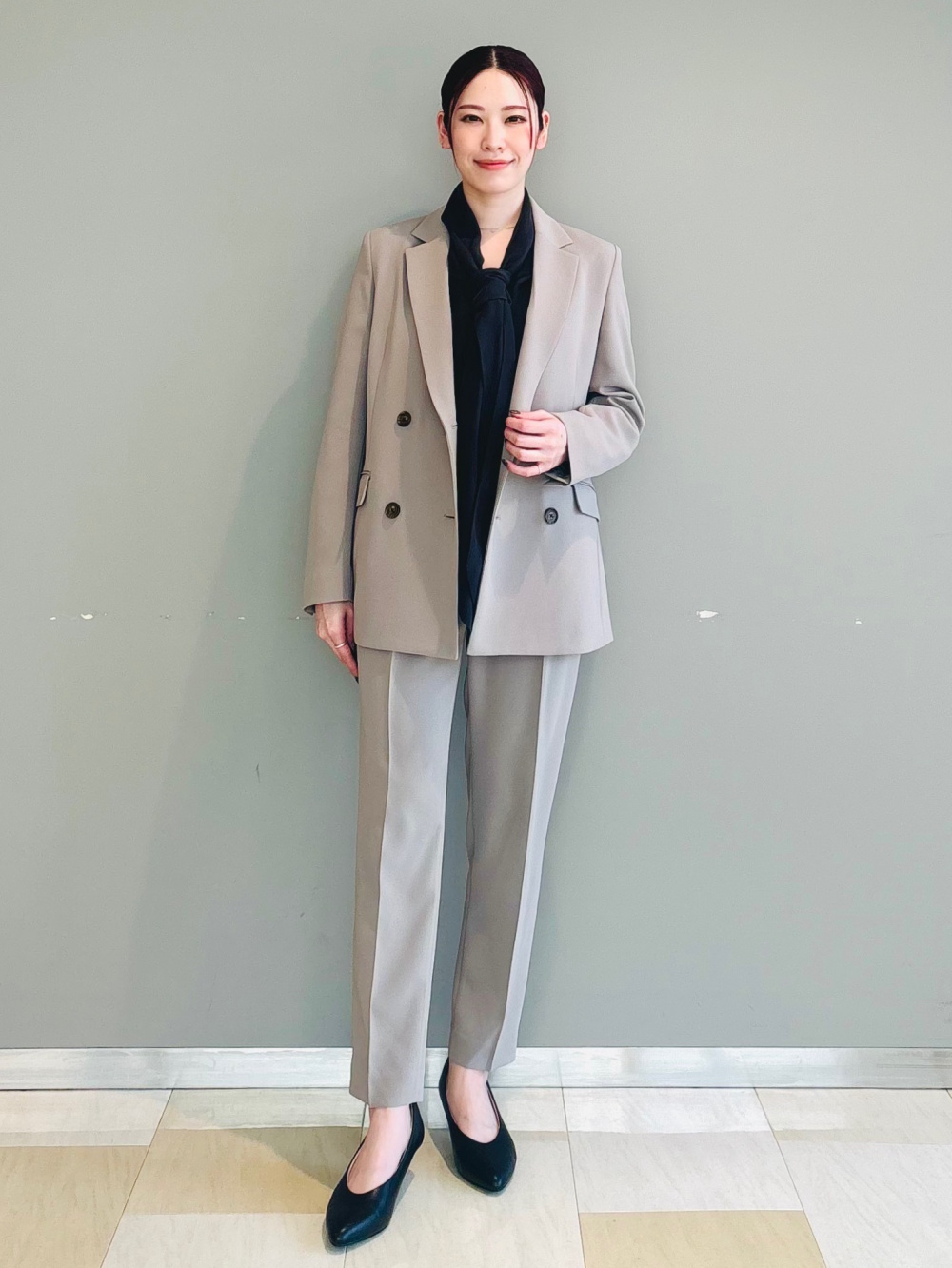 ライトサテンギャザーブラウス、ジョーゼットジャージージャンパー