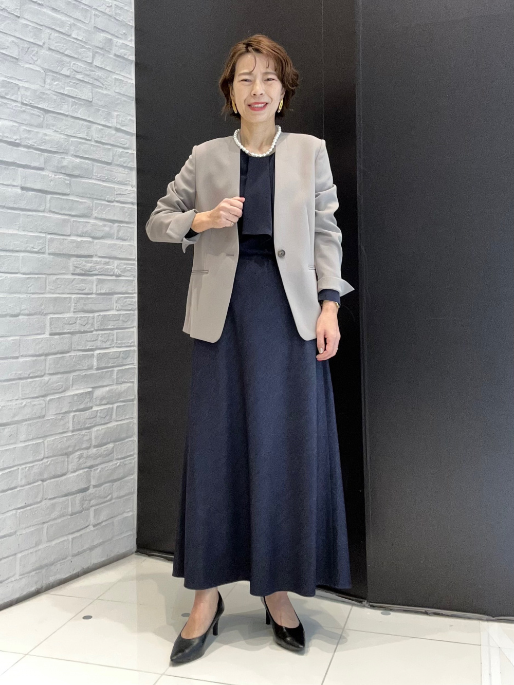 トリアセブレンドカラーレスジャケット、トリアセブレンドテーパード