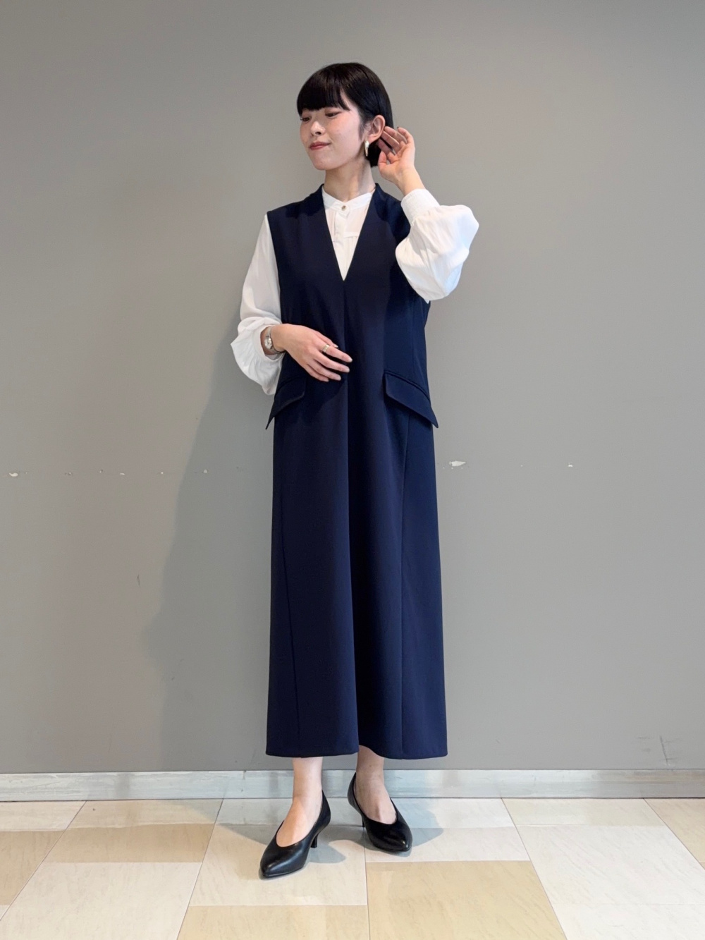 ライトサテンギャザーブラウス、ジョーゼットジャージージャンパー