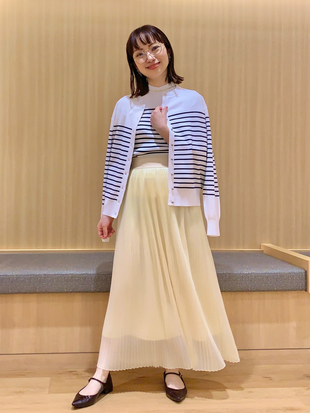 アンサンブルニットのコーデ