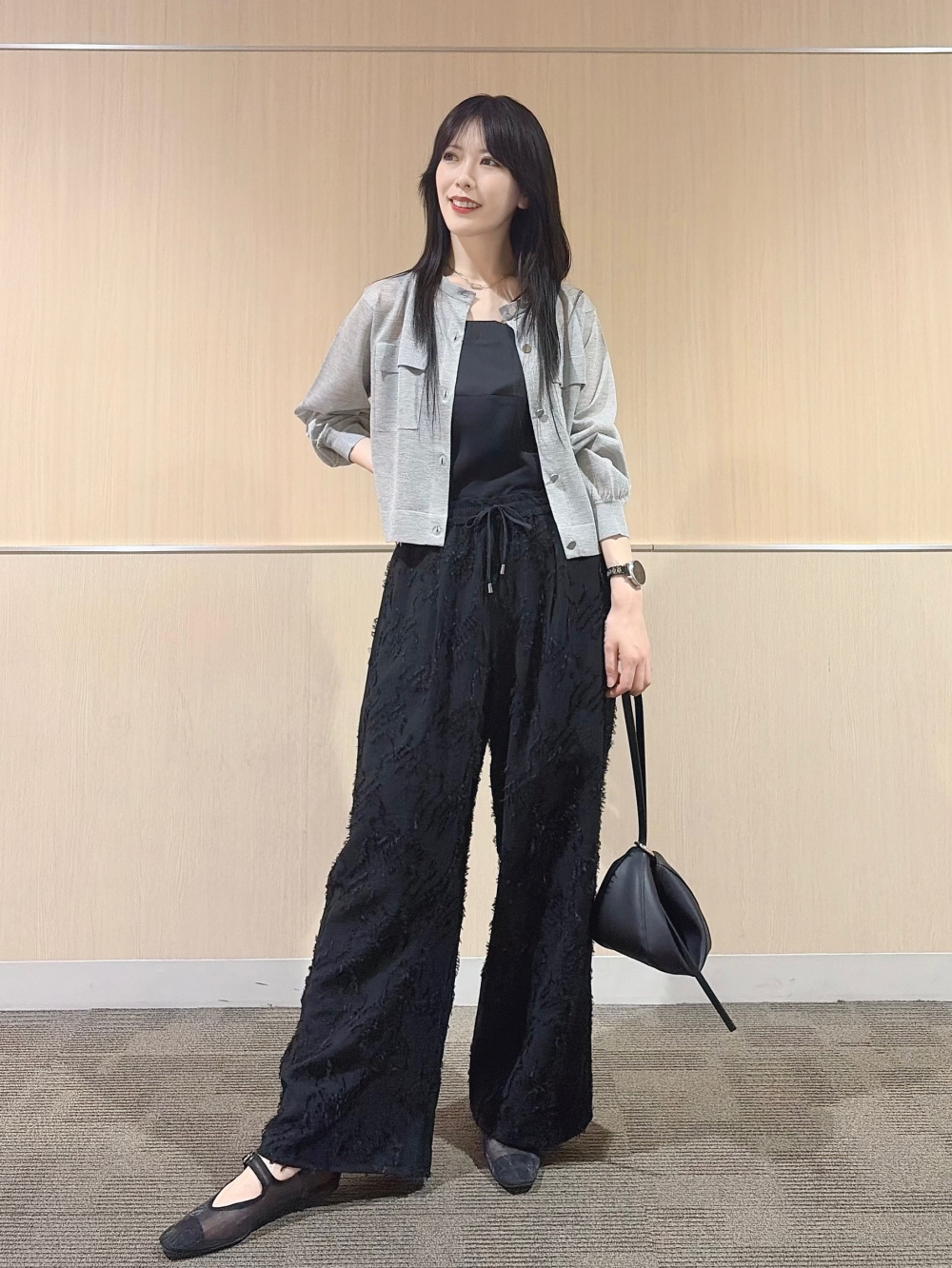 トレンドのシアー】シアークルーネックカーディガン、【InstaLiveで