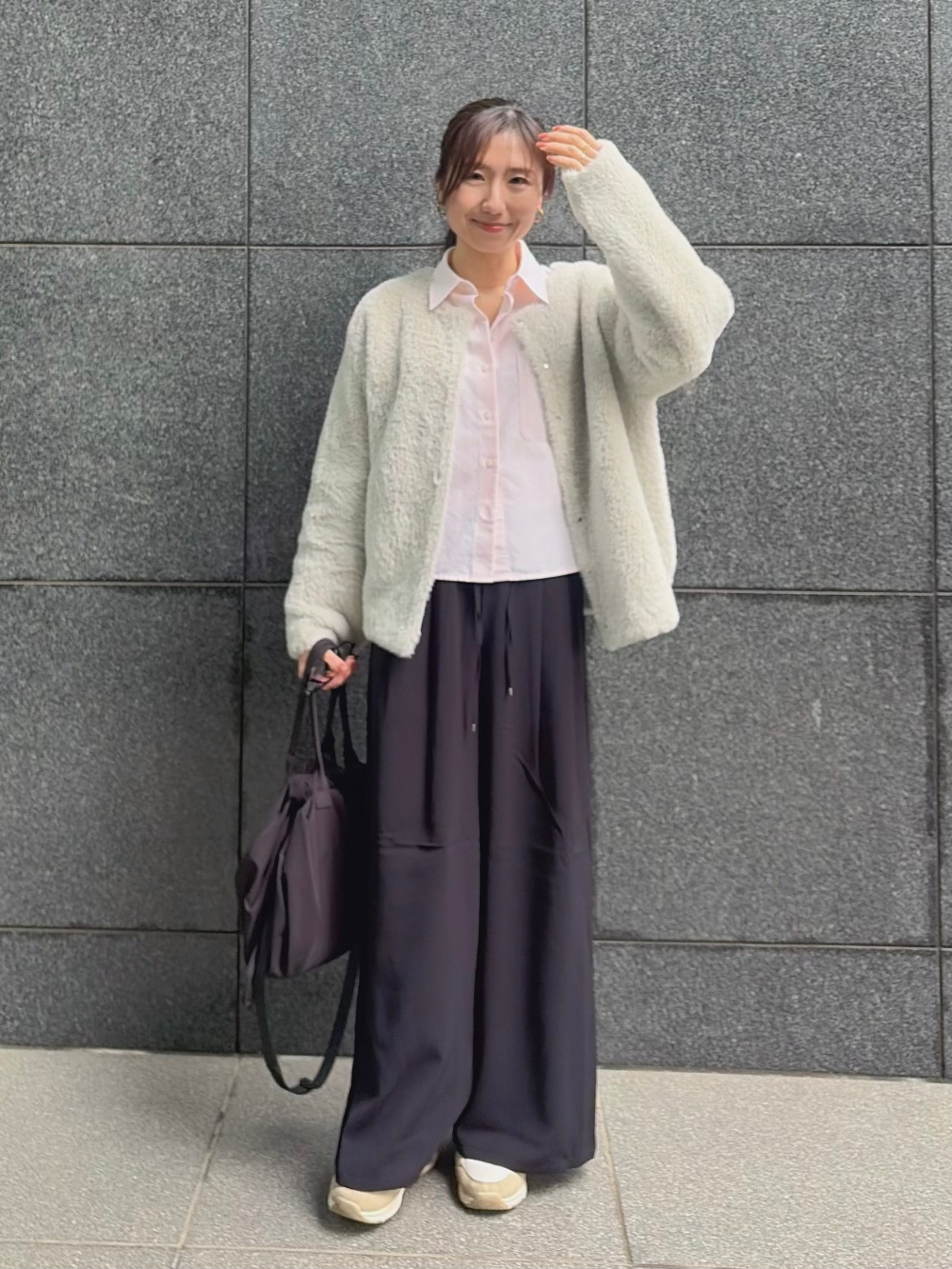 丈長め】ワイドパンツ（ウォームリザーブ）、フェザーヤーン2WAY