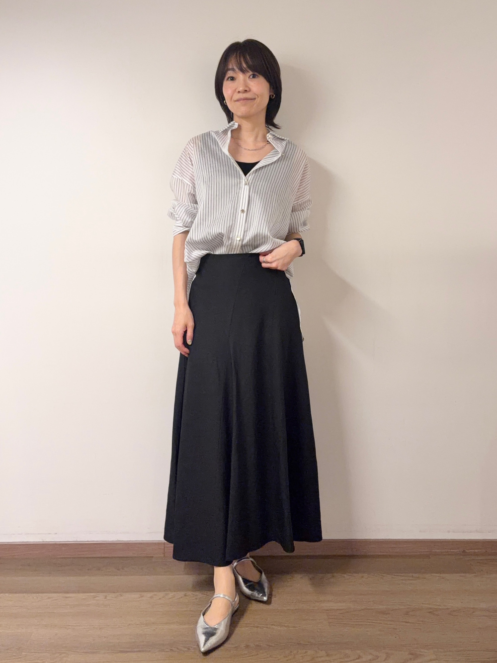 値下げしました】リネンブレンドマーメイドスカート、ポインテッド 