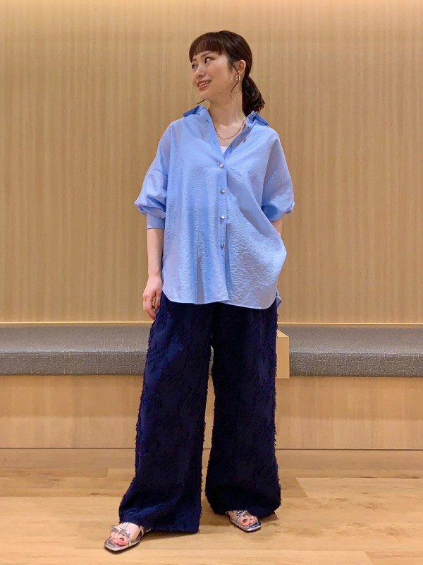 ホールガーメント®ペプラム半袖カーディガン、ボリュームチェーン