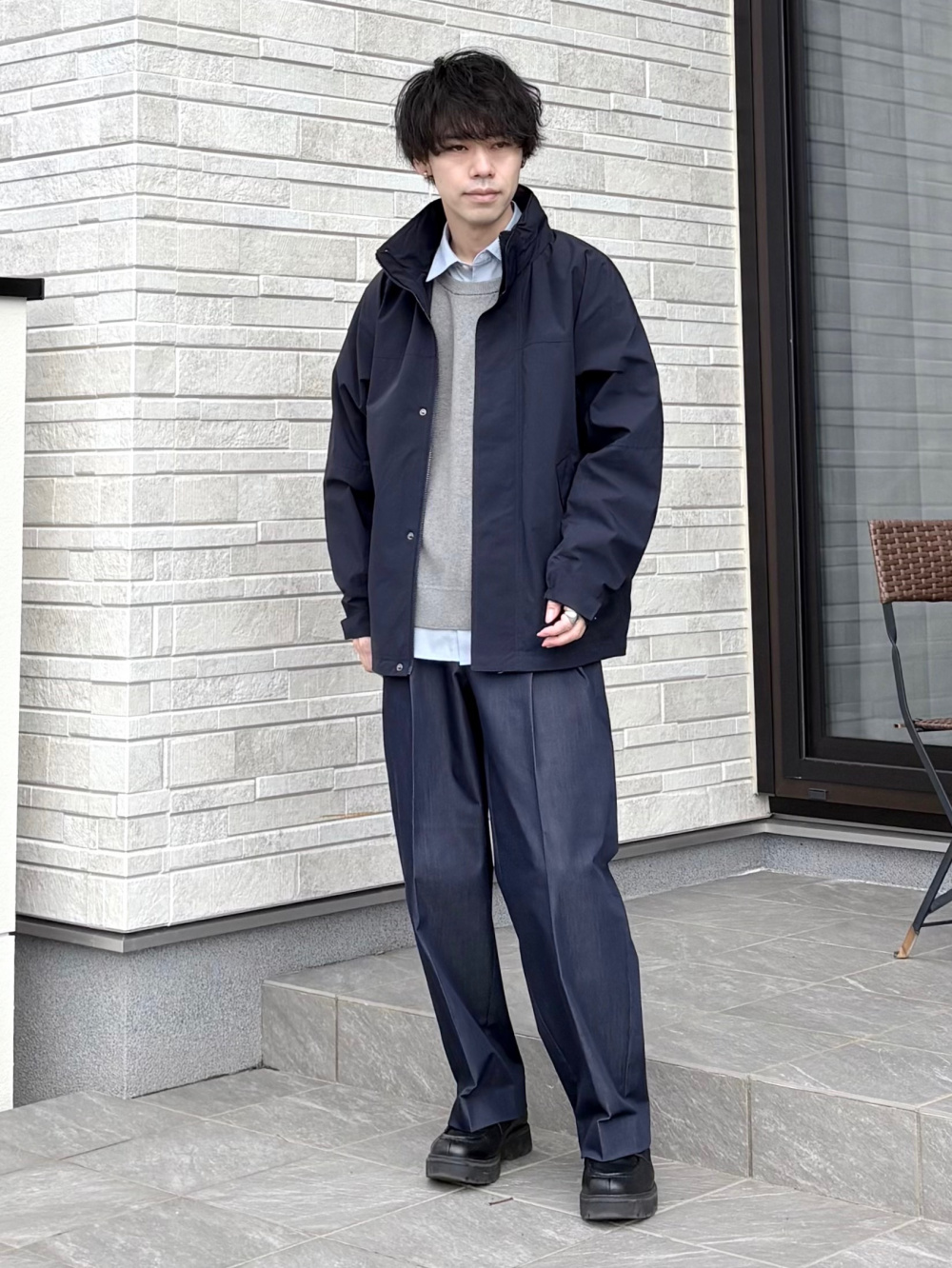 レビュー高評価】ハイパフォーマンスデニムワイドパンツ」の着用