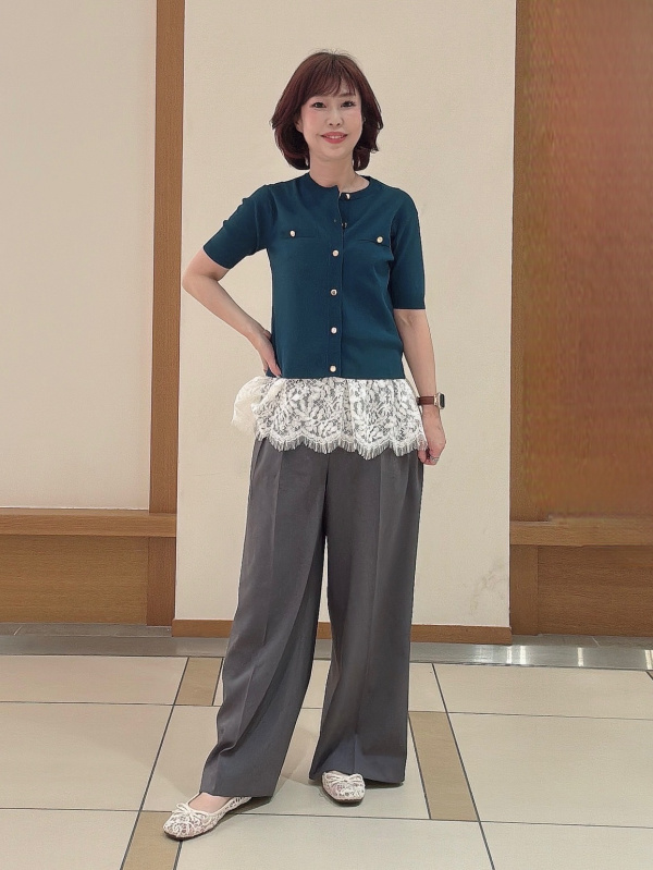 7/9(木)までお得】ライトプレミアムオックスワイドパンツ、【お店で