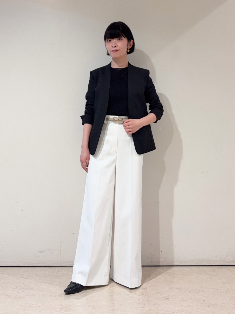 【値下げ】PLST プラステ リネンブレンドダブルジャケット ワイドパンツ L トリアセブレンドダブルジャケット、【レビュー高評価】ワイドパンツ