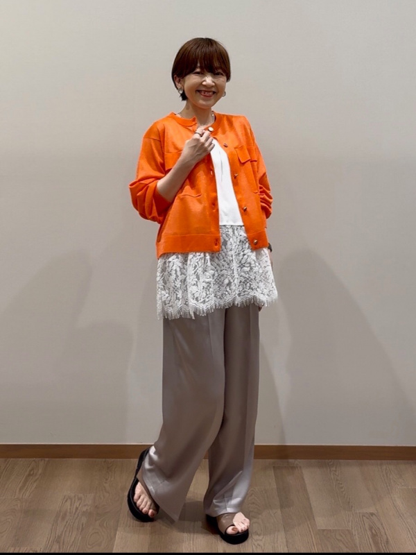 シアークルーネックカーディガン、ホールガーメント®ペプラム半袖