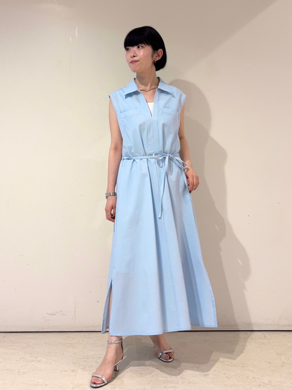 sheller シェリエ　ダブルブレストジャケットドレス　ノースリーブワンピース シェリエ ダブルブレストジャケットドレス ノースリーブ ワンピース
