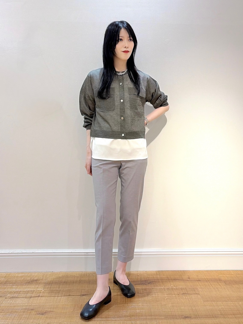 いま売れてます】スティックパンツ（リネンブレンド）、リネンブレンド