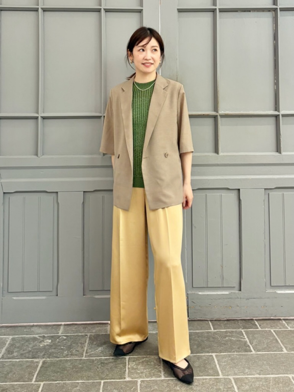 いま売れてます】シアーハーフスリーブジャケット、サテンドロスト