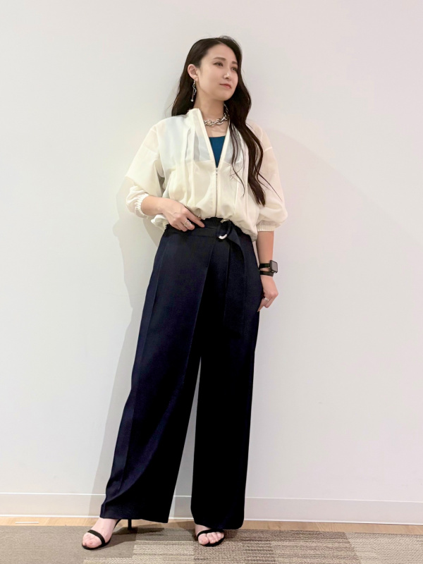 ホールガーメント®ペプラム半袖カーディガン、ボリュームチェーン