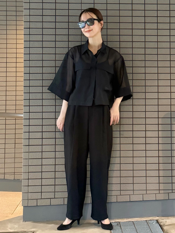 値下げしました】シアーダブルポケットクロップドシャツの 