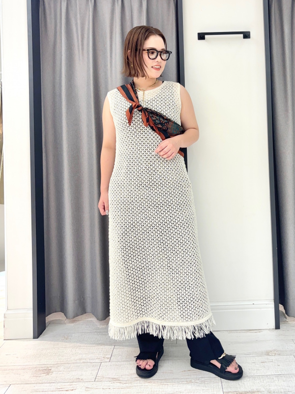 新モデル スティックパンツ（リネンブレンド）、クロシェニット