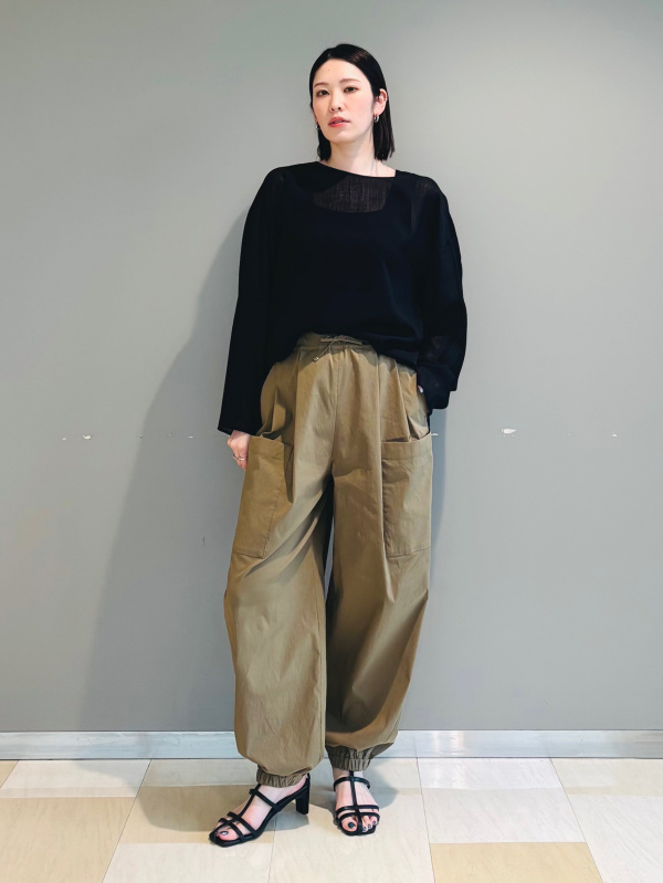 ハイストレッチリネンイージーパラシュートパンツ、【値下げしました