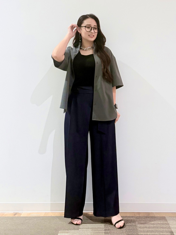 ホールガーメント®ペプラム半袖カーディガン、ボリュームチェーン