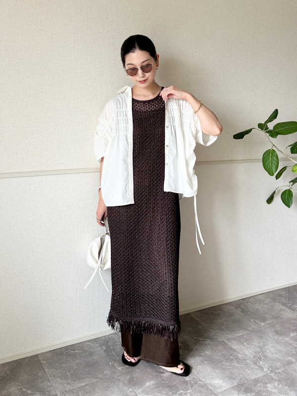 新モデル スティックパンツ（リネンブレンド）、クロシェニット