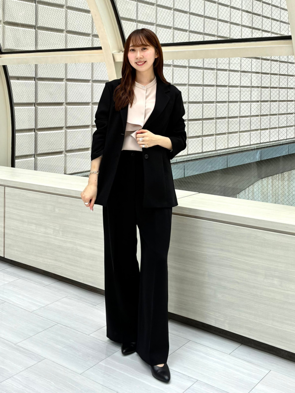 ワイドパンツ（リネンブレンド）、フェイクレザーリバーシブルベルトの