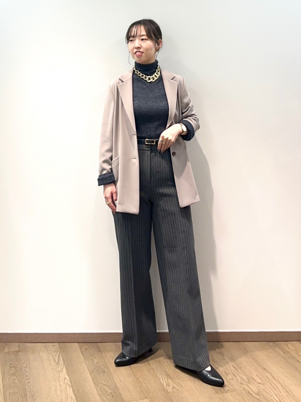 レビュー高評価】トリアセブレンドシングルジャケット、ワイドパンツ