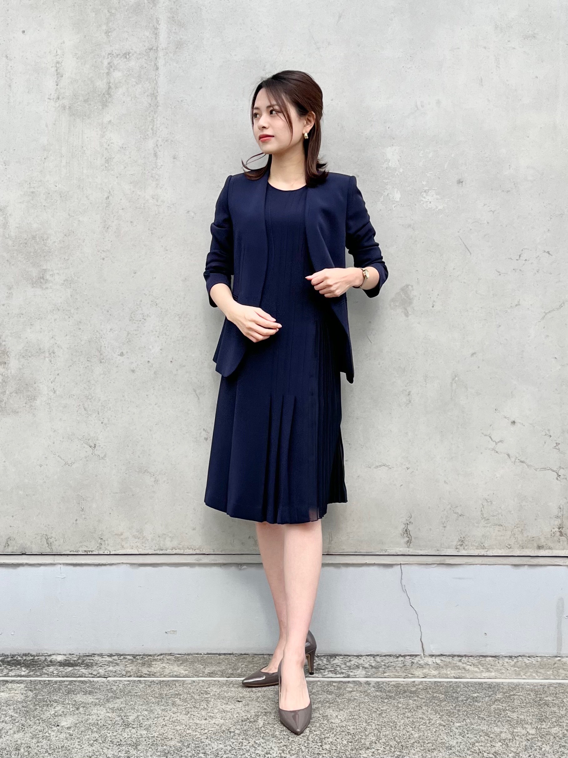 美品 セオリーリュクス ワンピース セットアップ スーツ 卒業式 濃紺 36S.KAZUNO_全商品