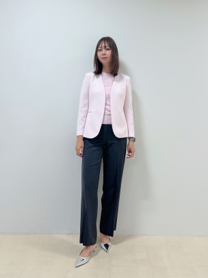 theory 23SS Admiral Crepeノーカラージャケット ピンク